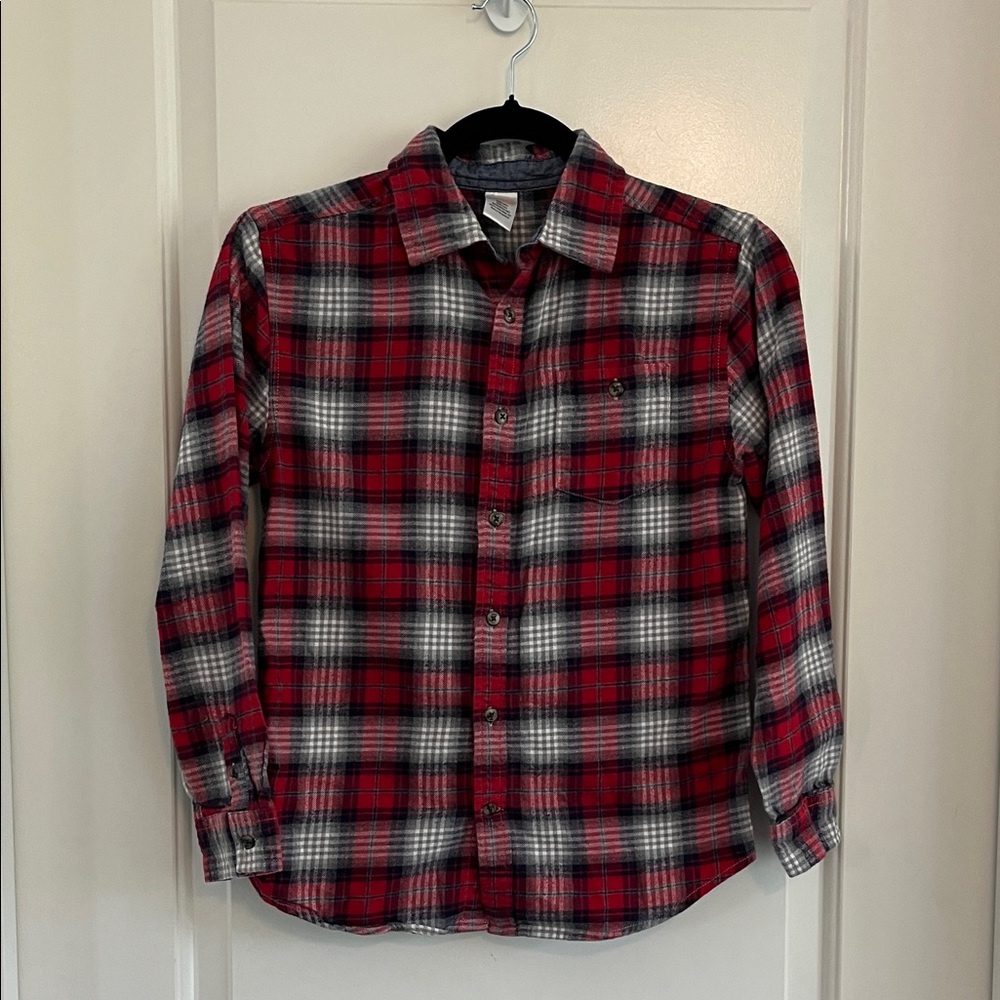 Gymboree plaid flannel button down shirt size 10/12